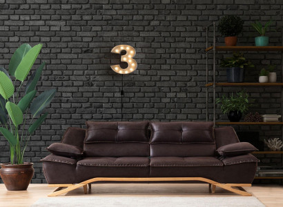 Couch Dreisitzer Stoffsofa Design Sofa 3 Sitzer Polstersofa Schwarz